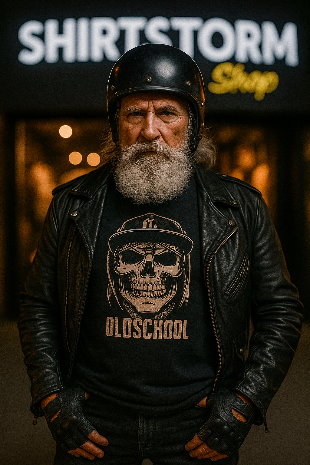 T-Shirt Biker Skull Oldschool