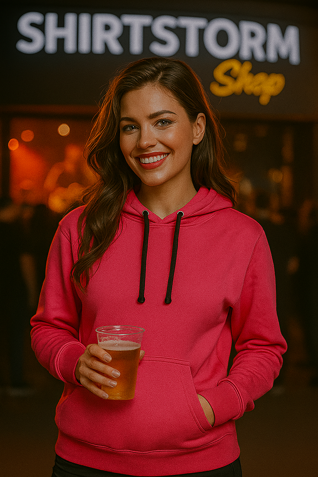 HOODIE / Kapuzenpullover HOT PINK - FRENCH NAVY