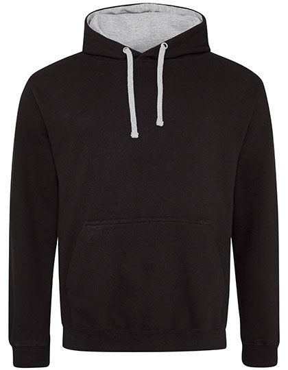 HOODIE / Kapuzenpullover JET BLACK-HEATHER GREY