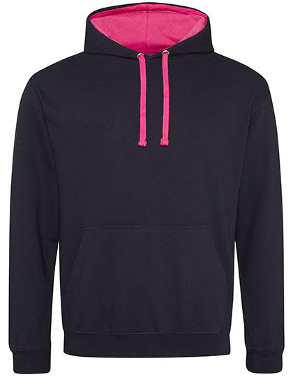 HOODIE / Kapuzenpullover JET BLACK-HOT PINK