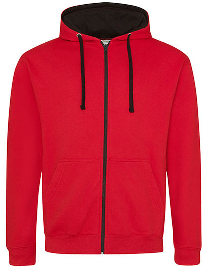 ZOODIE / Kapuzenpullover mit Zipper FIRE RED - JET BLACK