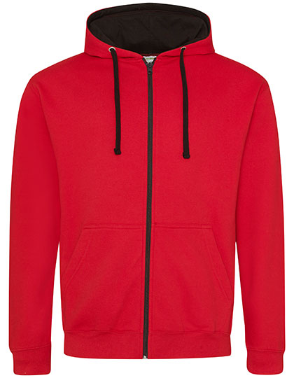 ZOODIE / Kapuzenpullover mit Zipper FIRE RED - JET BLACK
