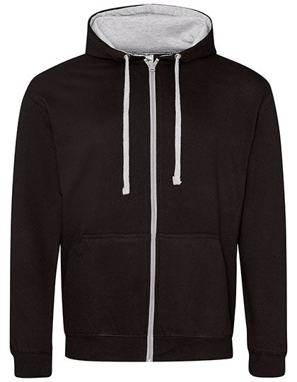 ZOODIE / Kapuzenpullover mit Zipper JET BLACK - HEATHER GREY