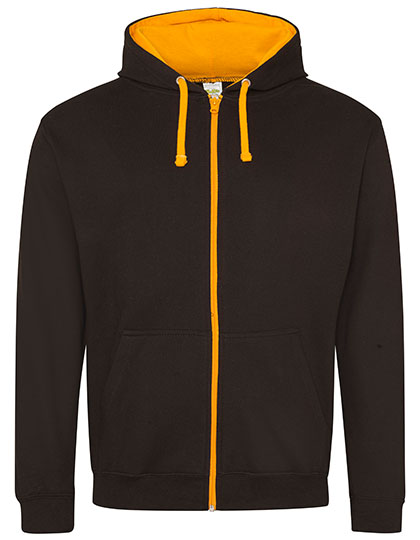 ZOODIE / Kapuzenpullover mit Zipper JET BLACK - ORANGE