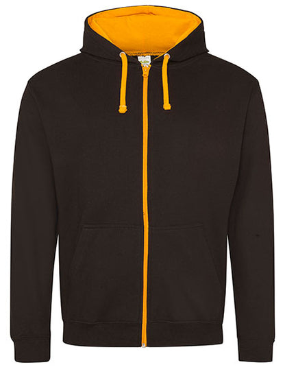 ZOODIE / Kapuzenpullover mit Zipper JET BLACK - ORANGE