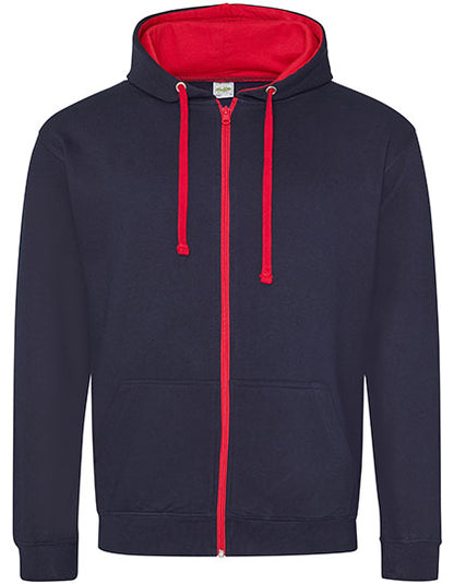 ZOODIE / Kapuzenpullover mit Zipper NEW FRENCH NAVY - FIRE RED
