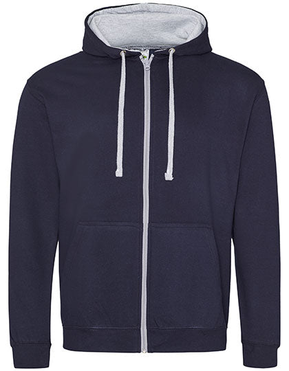 ZOODIE / Kapuzenpullover mit Zipper NEW FRENCH NAVY - HEATHER GREY