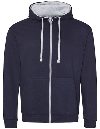 ZOODIE / Kapuzenpullover mit Zipper NEW FRENCH NAVY - HEATHER GREY