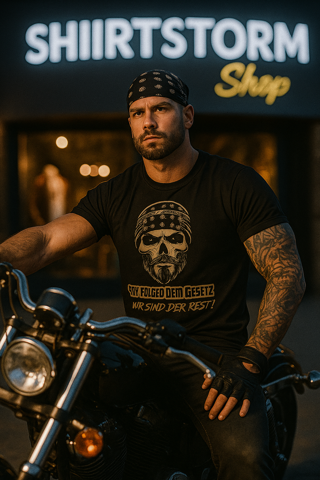 T-Shirt Biker Skull 99 Prozent